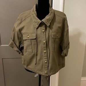 NWT Lauren Ralph Lauren Womens Vondra Twill Cropped Jacket - 14